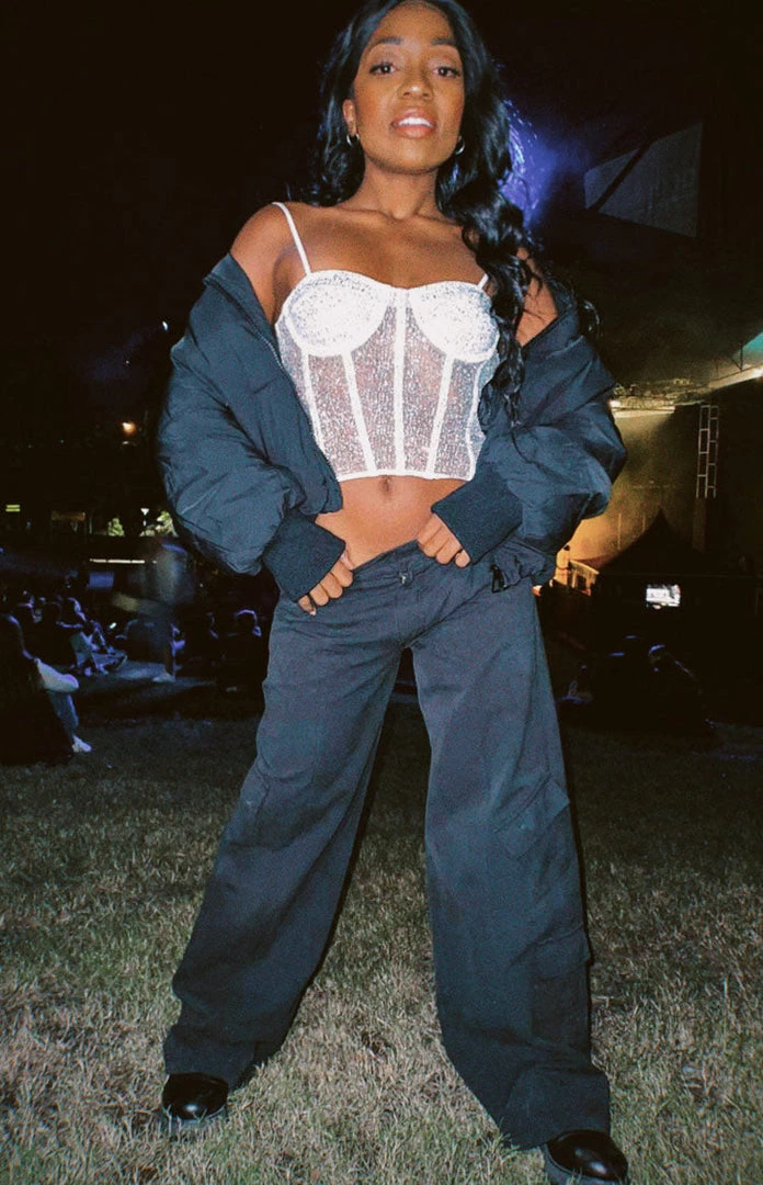 Beginning Boutique Millie Black Low Rise Cargo Trousers New 2 Beginning Boutique Millie Black Low Rise Cargo Trousers New