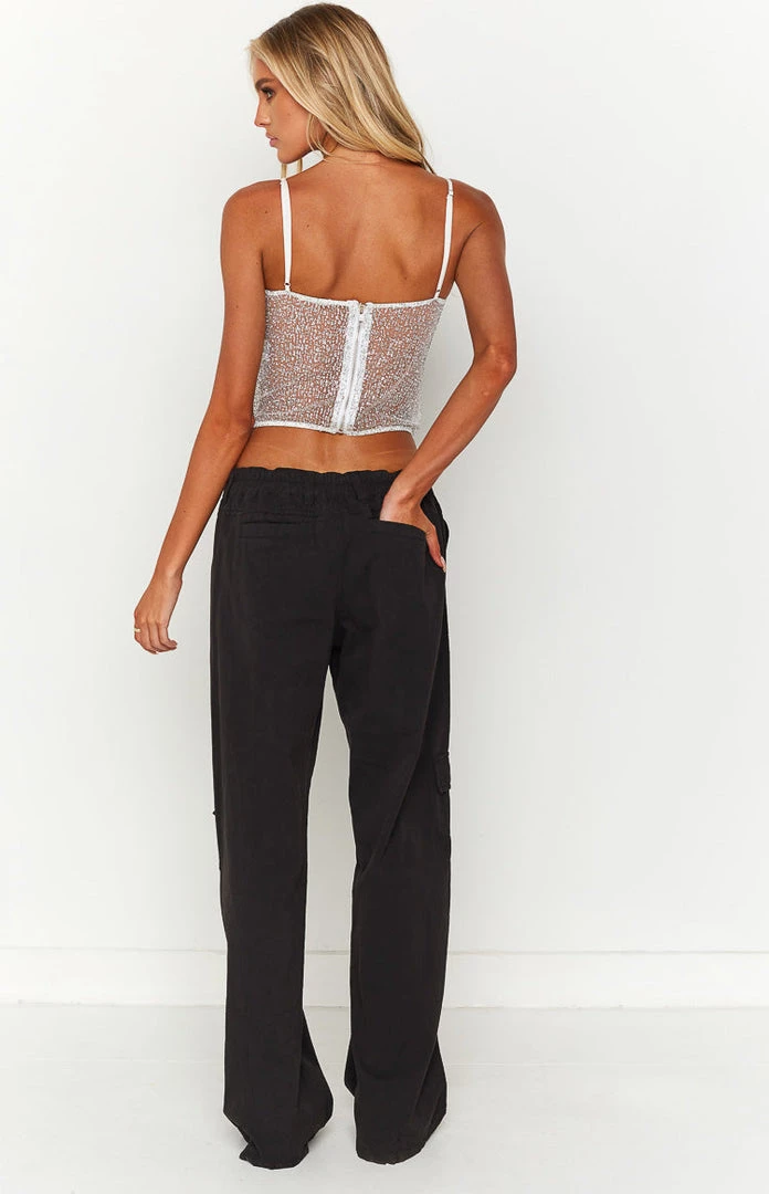 Beginning Boutique Millie Black Low Rise Cargo Trousers New 5 Beginning Boutique Millie Black Low Rise Cargo Trousers New