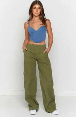 Beginning Boutique New Millie Khaki Low Rise Cargo Trousers
