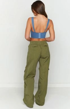 Beginning Boutique New Millie Khaki Low Rise Cargo Trousers