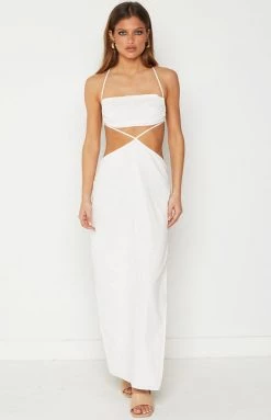 BB Exclusive Mimi White Midi Dress