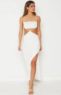 BB Exclusive Mimi White Midi Dress