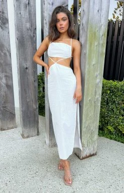 BB Exclusive Mimi White Midi Dress