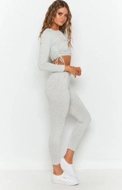 Beginning Boutique Two Piece Sets Mina Jersey Lounge Two Piece Set Grey