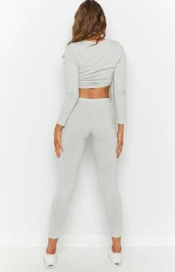 Beginning Boutique Two Piece Sets Mina Jersey Lounge Two Piece Set Grey