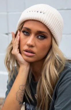 Minimal Thrills Heritage White Beanie