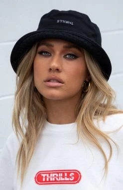 Minimal Thrills Washed Black Bucket Hat