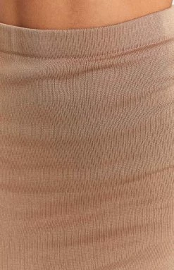 BB Exclusive Mirrors Taupe Knit Mini Skirt New