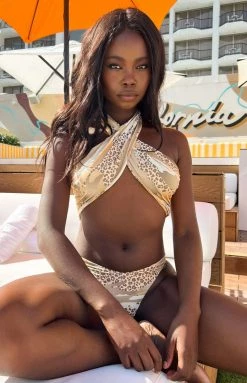 9.0 Swim Miss America Top Animal Print Tops