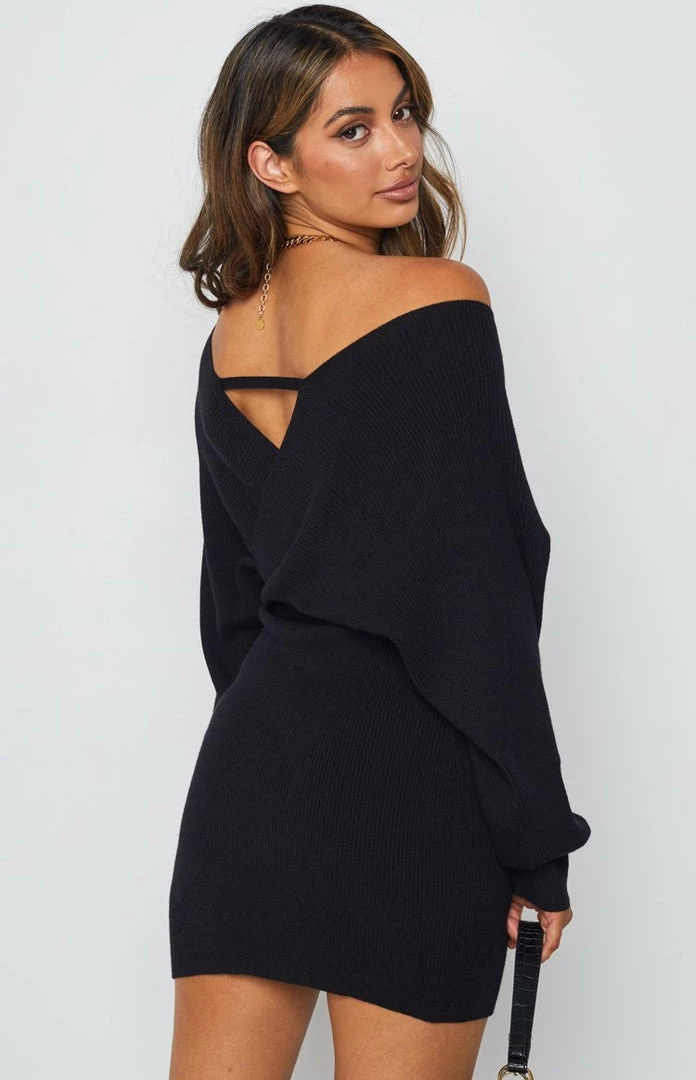 BB Exclusive Molly Wrap Knit Dress Black Dresses 6 BB Exclusive Molly Wrap Knit Dress Black Dresses