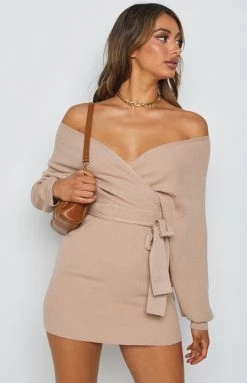 BB Exclusive Molly Wrap Knit Dress Latte Dresses 13 BB Exclusive Molly Wrap Knit Dress Latte Dresses