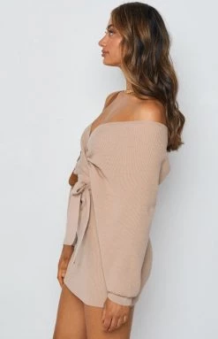 BB Exclusive Molly Wrap Knit Dress Latte Dresses 14 BB Exclusive Molly Wrap Knit Dress Latte Dresses