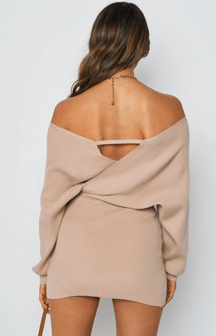 BB Exclusive Molly Wrap Knit Dress Latte Dresses 7 BB Exclusive Molly Wrap Knit Dress Latte Dresses