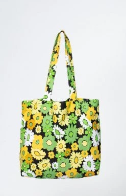 Eclat Monaco Black Floral Tote Bag Sale