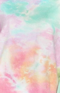 Beginning Boutique Outerwear Monique Tie Dye Sweater Rainbow