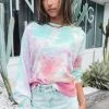 Beginning Boutique Outerwear Monique Tie Dye Sweater Rainbow