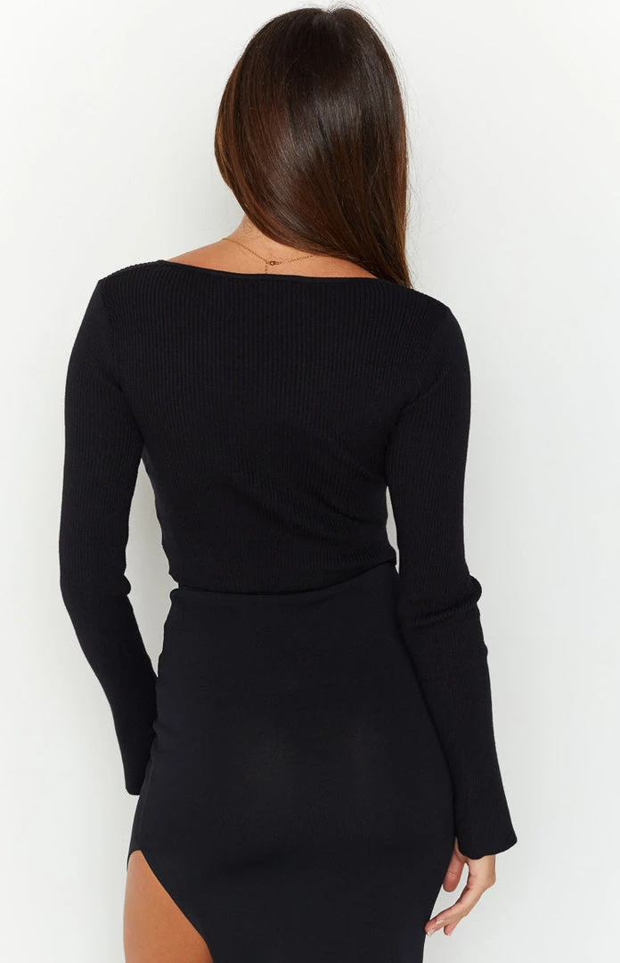 BB Exclusive Tops Morgan Black Long Sleeve Knit Top 4 BB Exclusive Tops Morgan Black Long Sleeve Knit Top