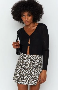 Beginning Boutique Morning Light Cardi Black Tops