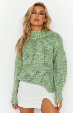 Beginning Boutique Tuscany Green Sweater
