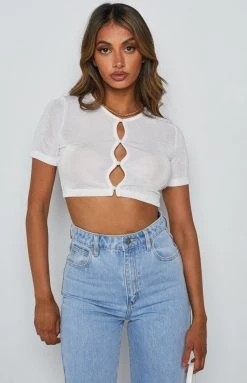 BB Exclusive Tops Moscow Crop Top White