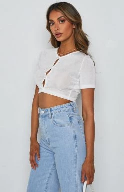 BB Exclusive Tops Moscow Crop Top White