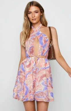 Beginning Boutique Motive Pink Printed Playsuit Mini Dresses 9 Beginning Boutique Motive Pink Printed Playsuit Mini Dresses