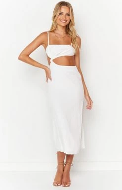 BB Exclusive Dresses Mulan White Midi Dress