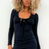 Beginning Boutique Musela Black Long Sleeve Mini Dress Dresses