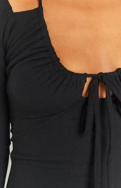 Beginning Boutique Musela Black Long Sleeve Mini Dress Dresses