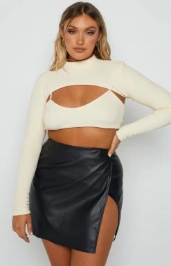 BB Exclusive My Girl Black PU Skirt Bottoms