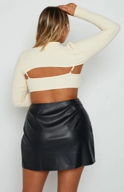 BB Exclusive My Girl Black PU Skirt Bottoms