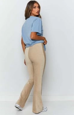 Beginning Boutique Myah Cord Pants Beige Bottoms