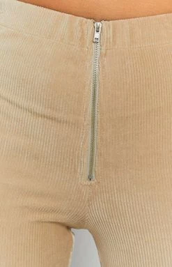 Beginning Boutique Myah Cord Pants Beige Bottoms