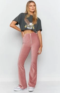 Beginning Boutique Myah Cord Pants Rust Bottoms