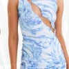 Beginning Boutique Mylissa Blue Printed Mini Dress