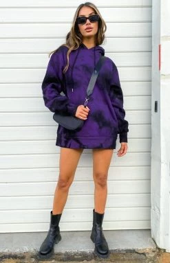 Outerwear Nana Judy Delta Hooded Oversize Sweater Purple Tie Dye