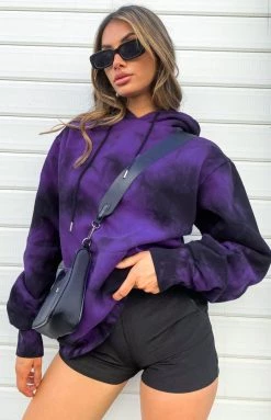 Outerwear Nana Judy Delta Hooded Oversize Sweater Purple Tie Dye