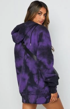 Outerwear Nana Judy Delta Hooded Oversize Sweater Purple Tie Dye