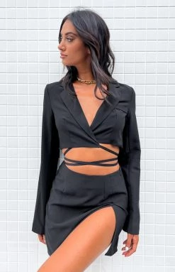 BB Exclusive Nancy Black Wrap Crop Blazer Crop Tops 13 BB Exclusive Nancy Black Wrap Crop Blazer Crop Tops