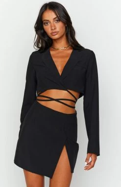 BB Exclusive Nancy Black Wrap Crop Blazer Crop Tops 9 BB Exclusive Nancy Black Wrap Crop Blazer Crop Tops