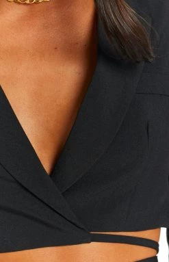 BB Exclusive Nancy Black Wrap Crop Blazer Crop Tops 12 BB Exclusive Nancy Black Wrap Crop Blazer Crop Tops