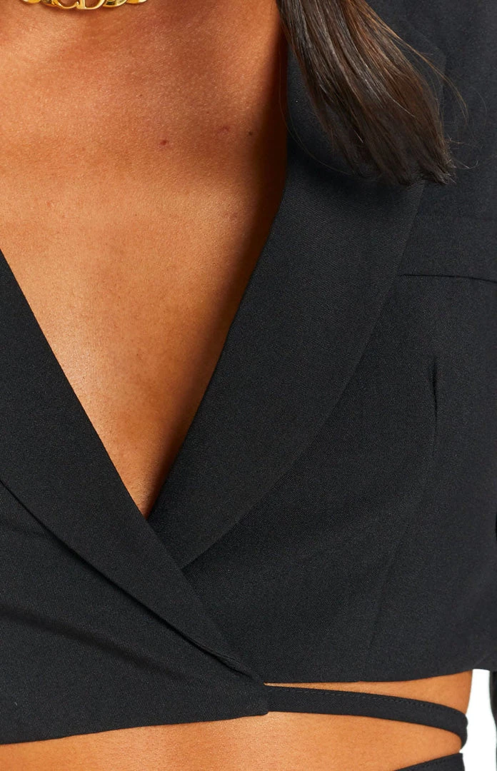 BB Exclusive Nancy Black Wrap Crop Blazer Crop Tops 6 BB Exclusive Nancy Black Wrap Crop Blazer Crop Tops