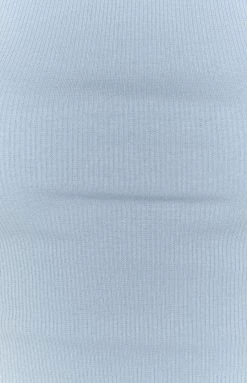 Beginning Boutique Naomi Ribbed Tank Blue Tops