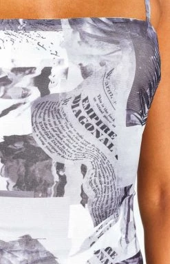 BB Exclusive Natalia Mono Print Mini Dress