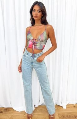 Beginning Boutique Tops Nava Pink Multi Crop Top