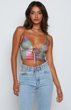 Beginning Boutique Tops Nava Pink Multi Crop Top