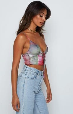 Beginning Boutique Tops Nava Pink Multi Crop Top