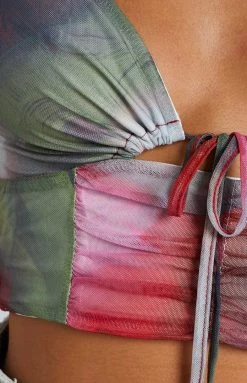 Beginning Boutique Tops Nava Pink Multi Crop Top