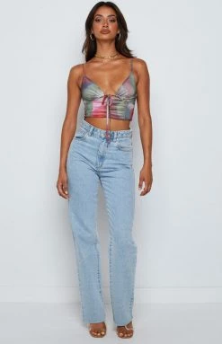 Beginning Boutique Tops Nava Pink Multi Crop Top
