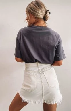 BB Exclusive Naya Denim Skirt Cream Bottoms